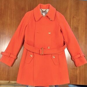 J Crew wool coral jacket / peacoat / belt
